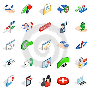 Manpower icons set, isometric style