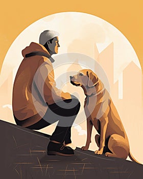 Mans Best Friend Proven Ways Dogs Enhance Mental Health Psychology art concept. AI generation