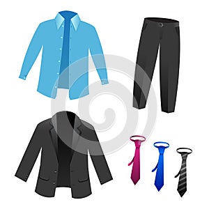 Mans suit set isolated