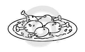 Mansaf icon , Arabic Spiced Lamb With Rice , vector illustration photo