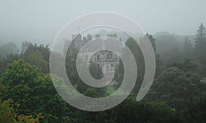 Mansion in the fog