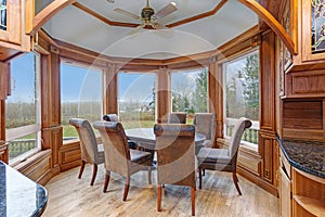 Mansion interior features Bay window breakfast nook