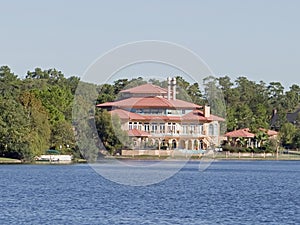 Mansion on a lake