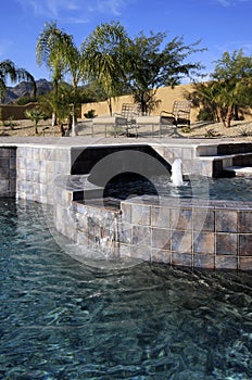 Mansion pool, spa and patio