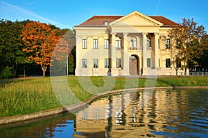 Mansion at reservoir. Munich.