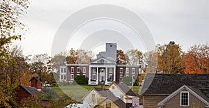 Mansion in St. Johnsbury Vermont during the fall time