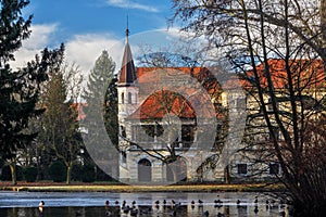 Mansion in Stupava with small lake