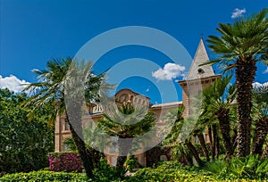 Mansion under the blue sky