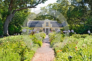 Manor house, beautiful garden in South Africa. Flowering garden of Vergelegen Wine Estate in Somerset West. photo