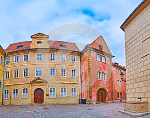 The mansions on Golden Lane, Hradcany, Prague, Czech Republic