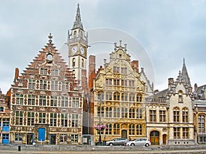 The mansions and towers of old Ghent photo