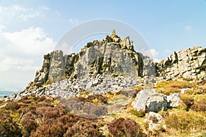 Manstone Rock in the Stiperstones Nature Reserve in Shropshire, UK