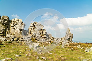 Manstone Rock in the Stiperstones Nature Reserve in Shropshire, UK