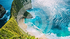 Manta Bay or Kelingking Beach on Nusa Penida Island, Bali, Indonesia photo