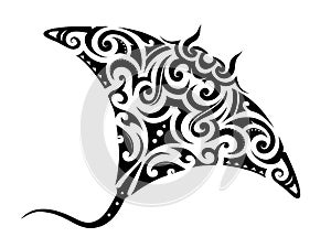 Maori style manta ray tattoo photo