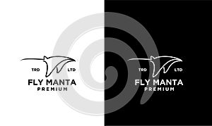Manta ray vector black logo design