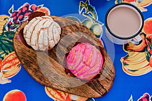 Manteconchas, sweet mexican bread, traditional bakery in Mexico, Mexican pastries concha