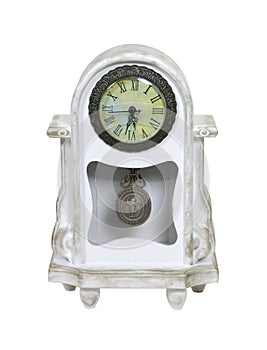 Mantel Whitewashed Clock