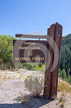 Manti-Lasal National Forest sign photo