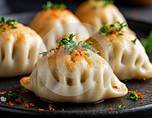 Manti with meat. Generated by AI.