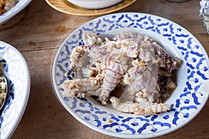 Mantis shrimp stir with garlic