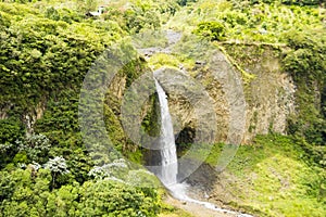 Manto de la Novia waterfall in the Andean mountains photo