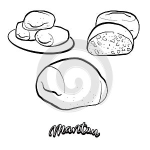 Mantou food sketch separated on white