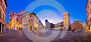 Mantova city Piazza delle Erbe evening view photo