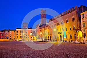 Mantova city Piazza Sordello evening view photo