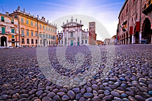 Mantova city Piazza Sordello morning view