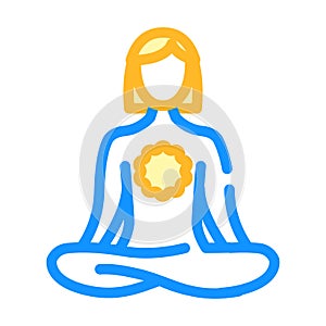 mantra meditation color icon vector illustration