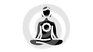 mantra meditation glyph icon animation
