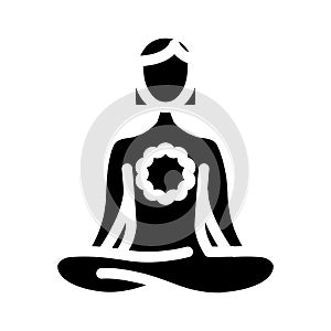 mantra meditation glyph icon vector illustration