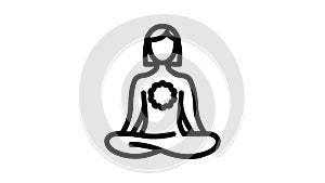 mantra meditation line icon animation