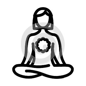 mantra meditation line icon vector illustration