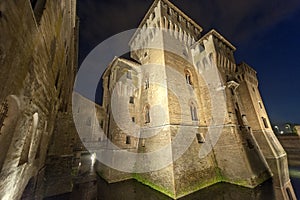 Mantua, the castle by night