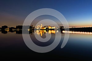 Mantua, Italy, Illuminated at Night