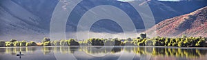 Mantua Reservoir landscape views. Mantua is a small town on the eastern edge Box Elder County, Historically known as Box Elder Val