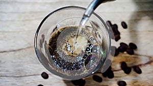 The manual brewing of coffee maker