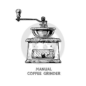 Manual burr mill coffee grinder