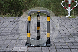 Manual car parking barrier with lock photo