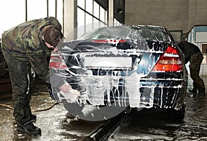 Manual car washing