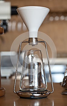 Manual coffee brewing device gina, closeup photo