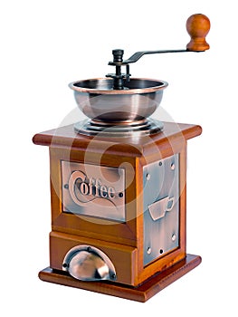 Manual coffee grinder in a retro style