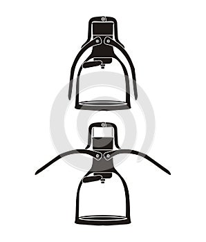 Manual espresso maker - silhouette