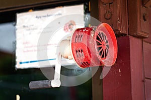 Manual fire alarm air horn.
