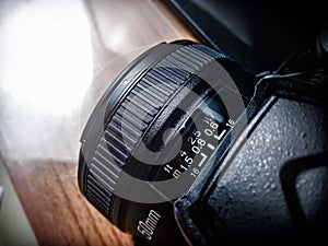 Manual Focus 50mm Prime Lens mounted on a DSLR