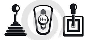 Manual gearbox icon set, simple style