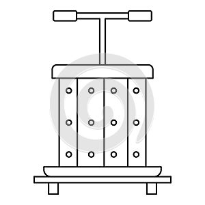 Manual grape pressing utensil icon, outline style