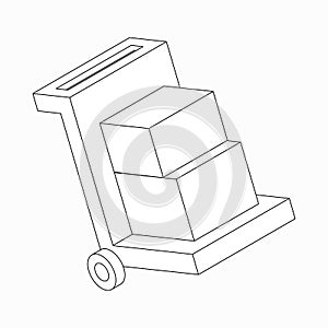 Manual loader icon, isometric 3d style